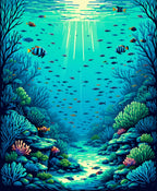 Vibrant Coral Reef Fish Design Rug