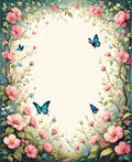 Vibrant Butterfly Floral Garden Pattern Rug