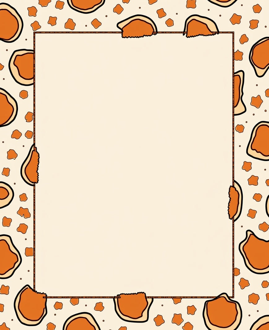 Warm Orange Abstract Blob Pattern Rug