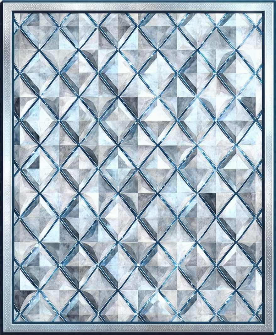 Geometric Diamond Pattern Contemporary Design Rug