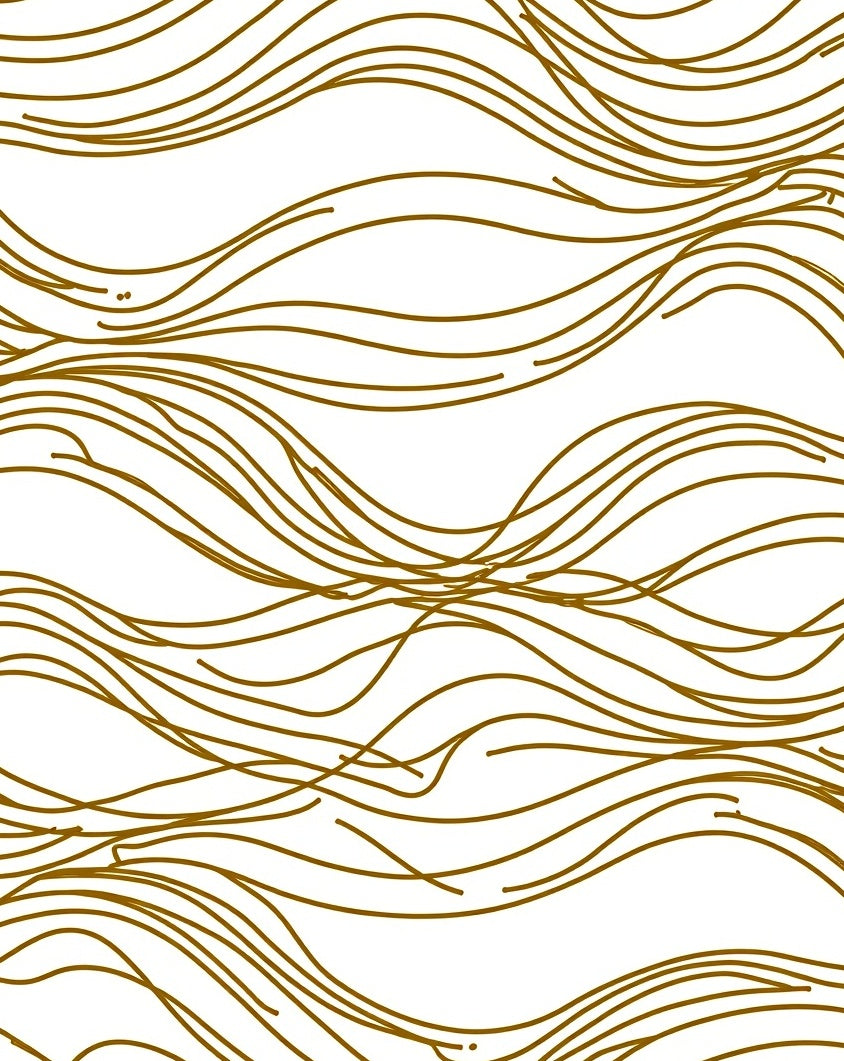 Wavy Gold Lines Abstract Rug