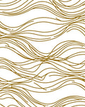 Wavy Gold Lines Abstract Rug