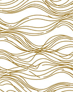 Wavy Gold Lines Abstract Rug