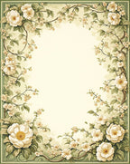 Elegant Vintage Botanical Floral Design Rug