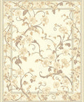 Cream Floral Vine Decorative Rug