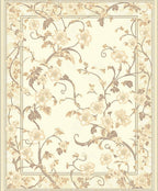 Cream Floral Vine Decorative Rug