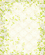 Floral Vine Patterned Ivory Rug