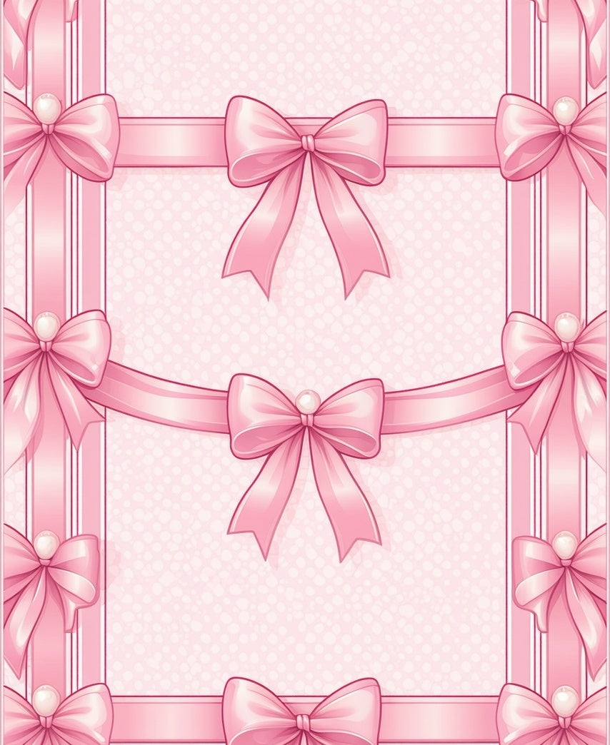 Pink Ribbon Bow Pattern Design Rug