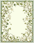 Delicate Blooming Vine Border Design Rug