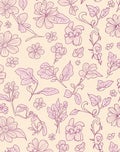 Delicate Floral Vine Hand-Drawn Design Rug