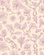 Delicate Floral Vine Hand-Drawn Design Rug