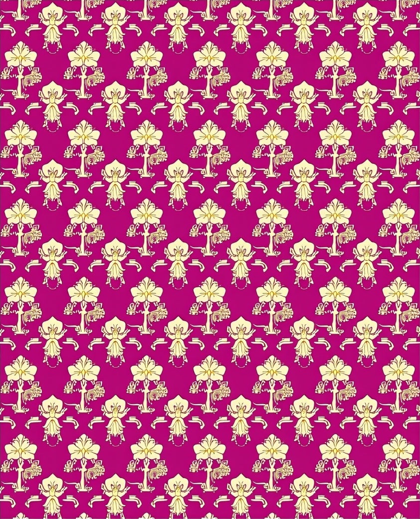 Orchid And Leaf Detailed Pattern Rug