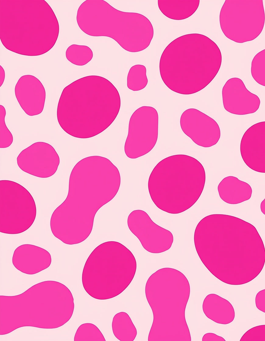 Bright Pink Blob Pattern Rug