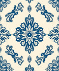 Classic Blue Floral Motif Rug
