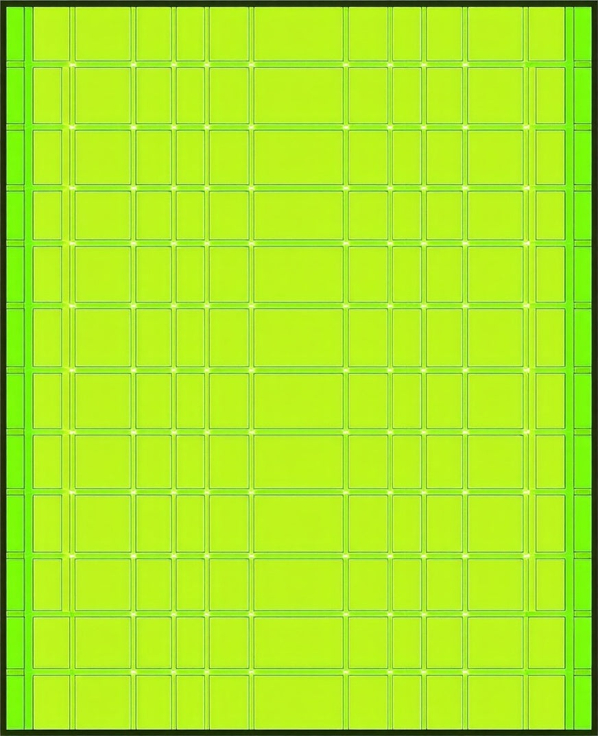 Luminous Lime Green Geometric Grid Rug