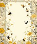 Sweet Bee Yellow Floral Design Rug