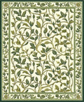 Nature Inspired Green Vine Pattern Rug