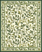 Nature Inspired Green Vine Pattern Rug