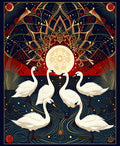 Celestial Swans Radiant Mandalas Rug