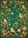 Birds and Blossoms Nature Pattern Rug