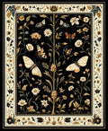 Vintage Butterfly Garden Botanical Design Rug