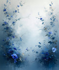 Ethereal Blue Floral Vine Patterns Rug