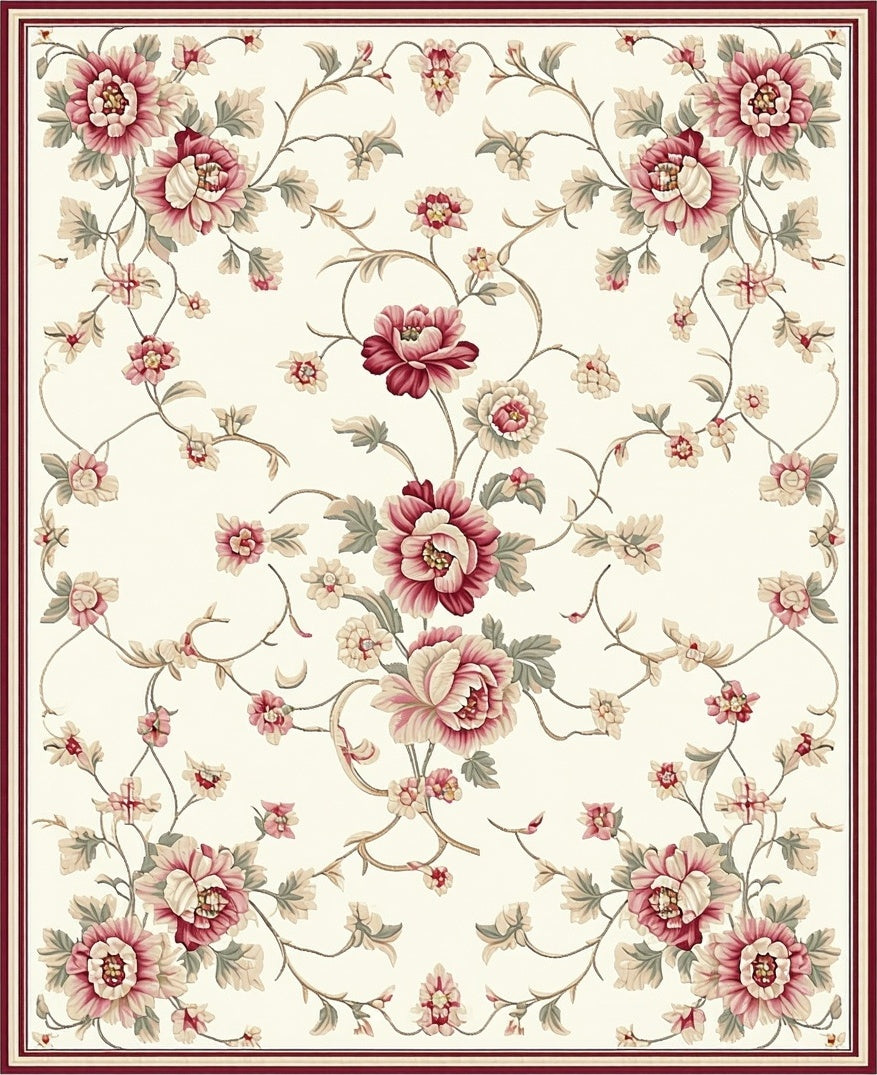 Vintage Floral Vine Pattern Rug