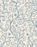 Classic Blue Swirl Floral Design Rug