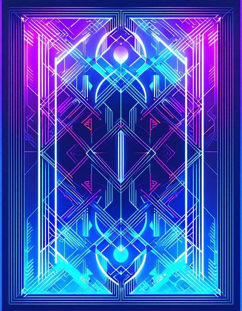 Illuminated Geometric Lines Art Rug