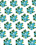 Abstract Blue Green Floral Pattern Rug
