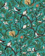Birds and Blooming Branches Pattern Rug
