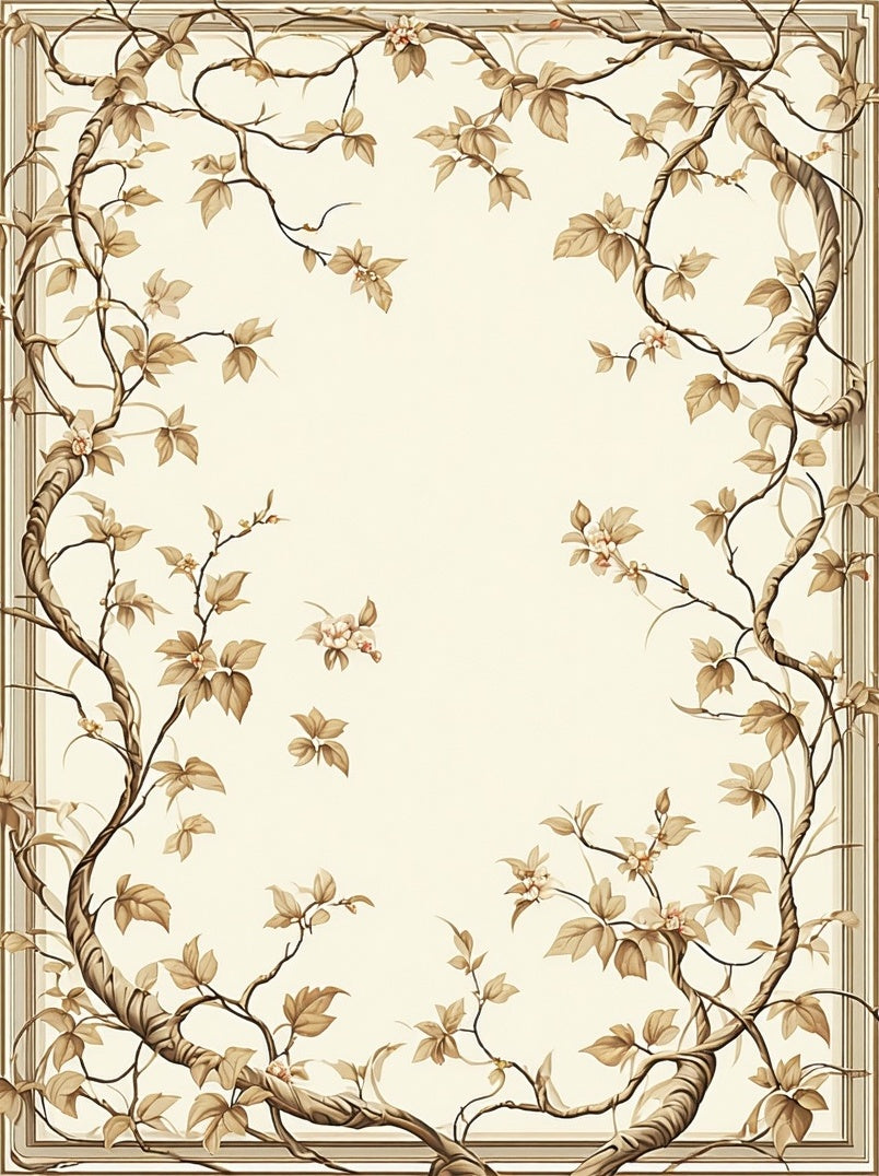 Whimsical Branch And Blossom Pattern Rug