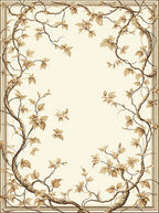 Whimsical Branch And Blossom Pattern Rug