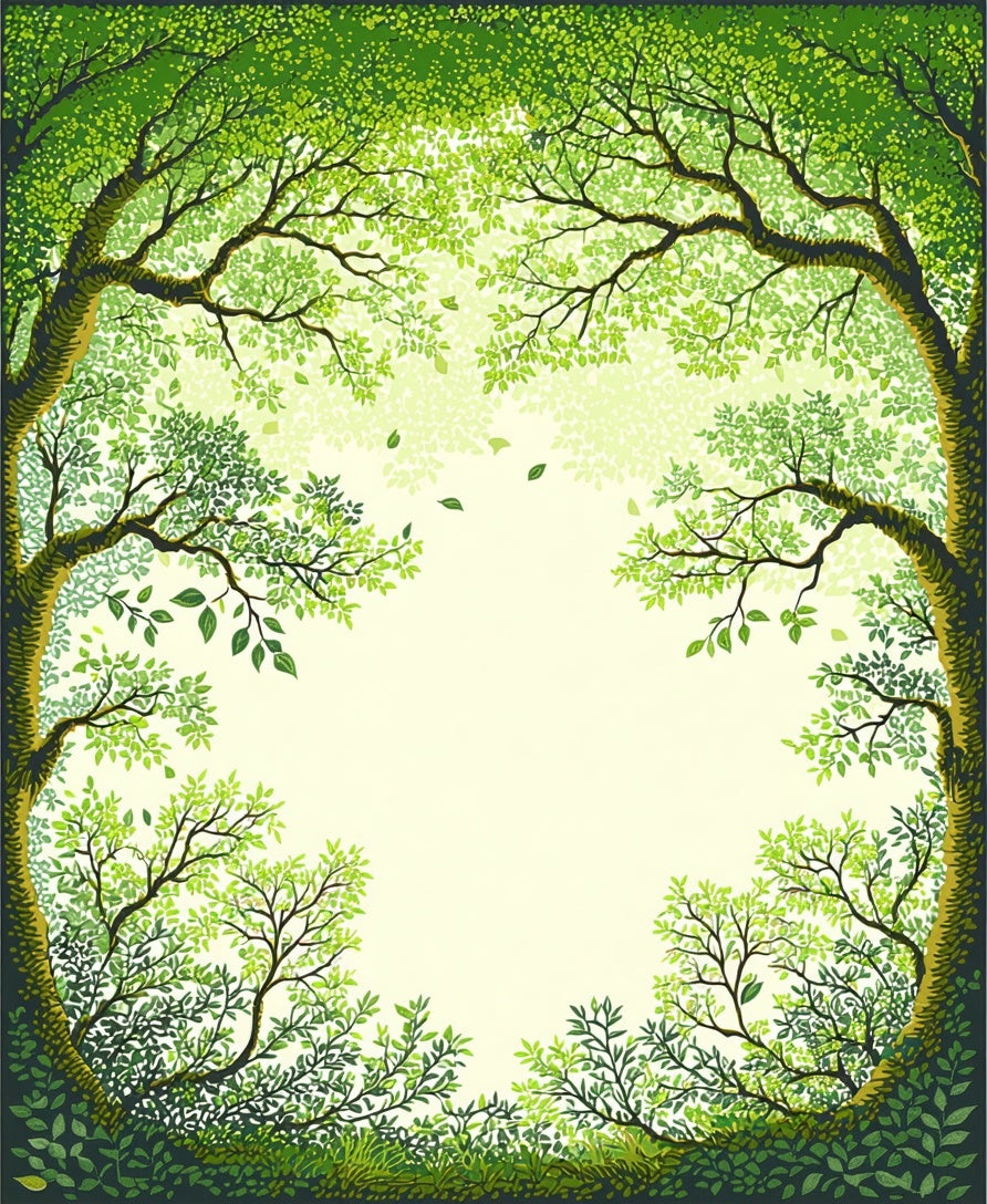 Lush Green Forest Canopy Rug