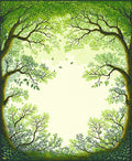 Lush Green Forest Canopy Rug