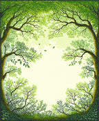 Lush Green Forest Canopy Rug