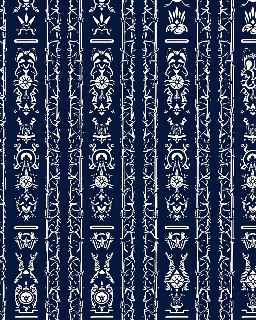 Ancient Style Stylized Nature Pattern Rug