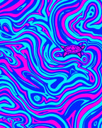 Trippy Swirl Turtle Pattern Rug