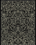 Intricate Floral Swirls Black Cream Rug