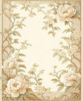 Vintage Floral Scroll Border Rug