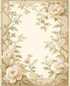 Vintage Floral Scroll Border Rug