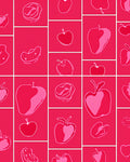 Pink Apple Sketch Pattern Rug