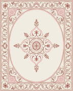 Antique Floral Scrollwork Medallion Rug