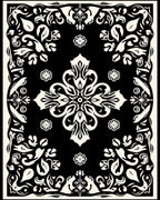 Ornate Floral And Leaf Pattern Rug