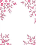 Pink Floral Branch Corner Design Rug