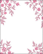 Pink Floral Branch Corner Design Rug