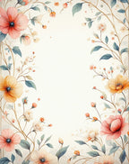 Soft Botanical Branch Floral Design Rug