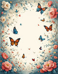 Whimsical Butterflies Floral Garden Rug