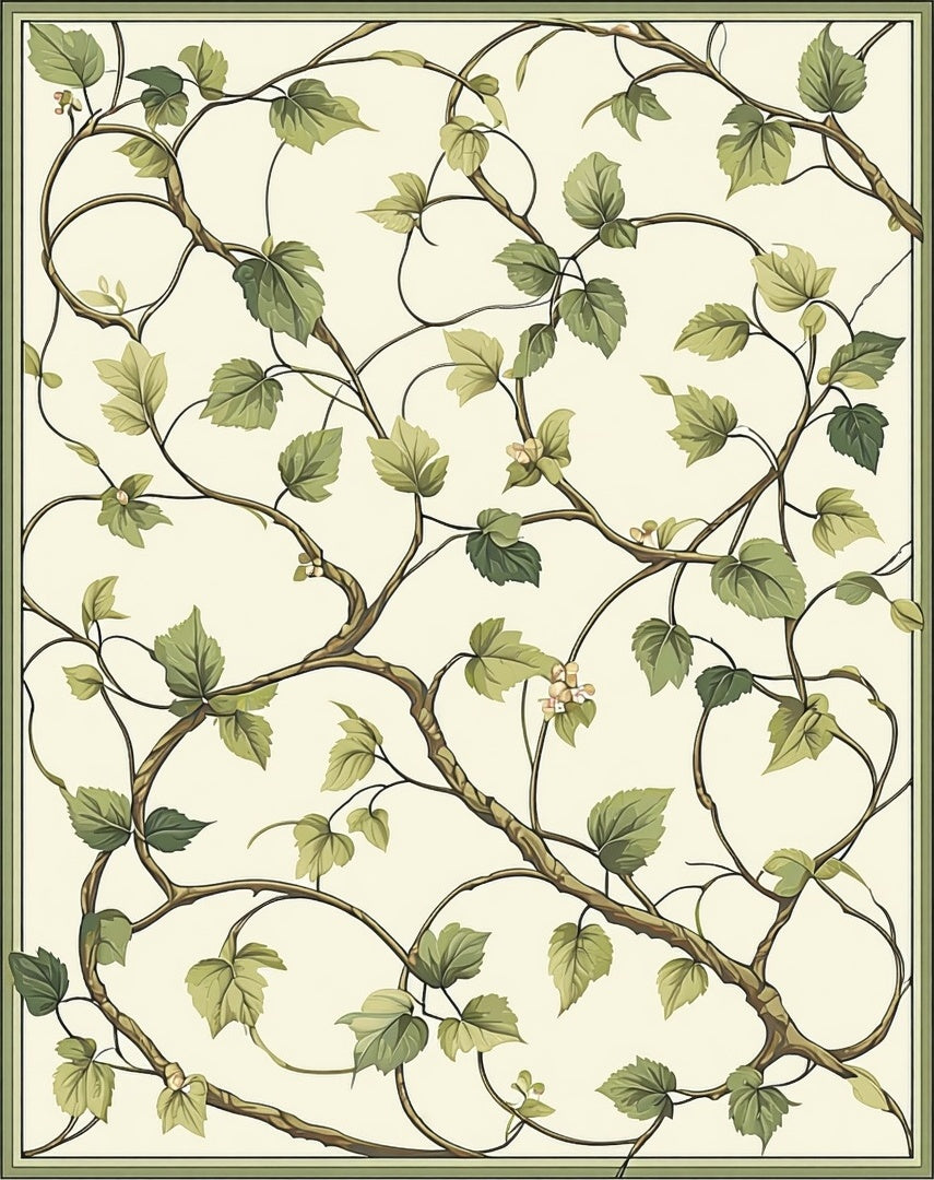 Vine Leaf Nature Pattern Rug