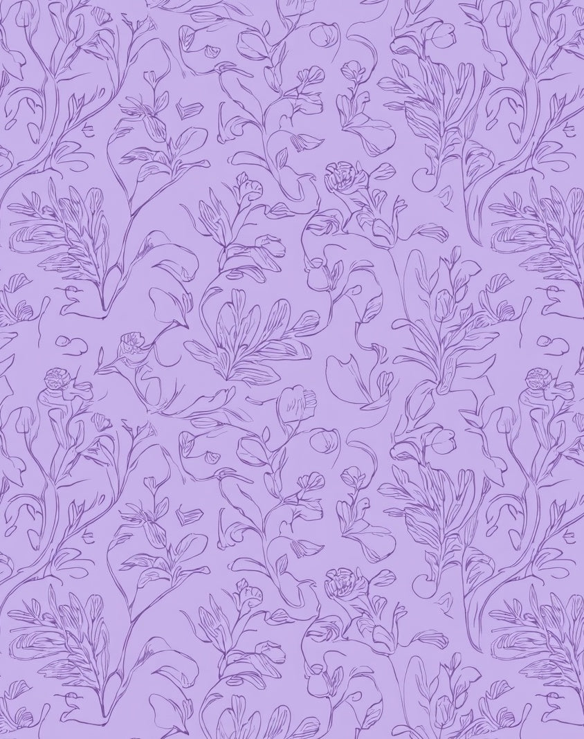 Botanical Sketch Floral Pattern Rug